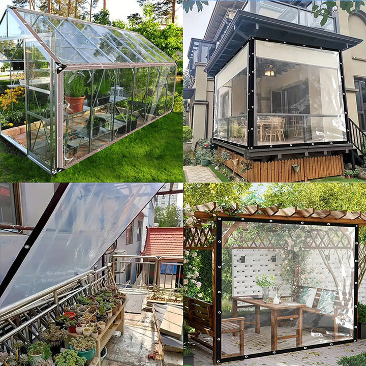 Clear Weatherproof Protective Tarpaulin for Garden, Patio and Outdoor Areas