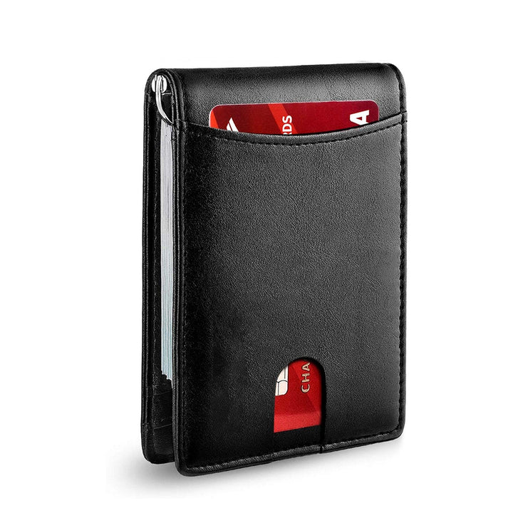 Men's Slim RFID Wallet | Leather Card Holder | Black
