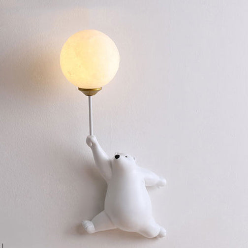 Süße Bären-Wandlampe mit Ballon-Licht, dekorativ fürs Kinderzimmer