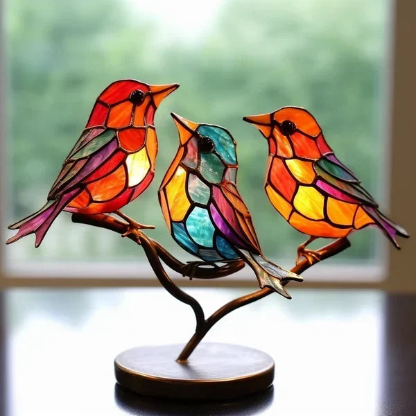 Colorful Glass Bird Décor
