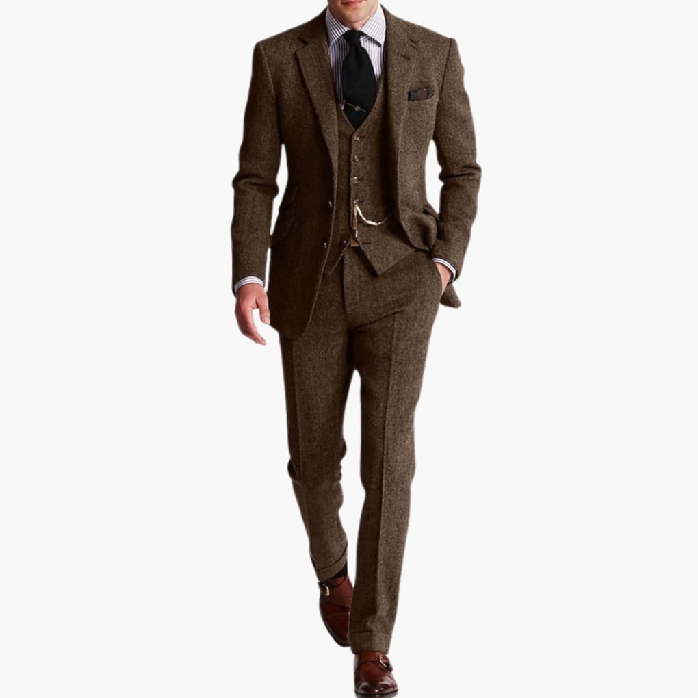 Men’s Formal Suit Set with Jacket and Vest