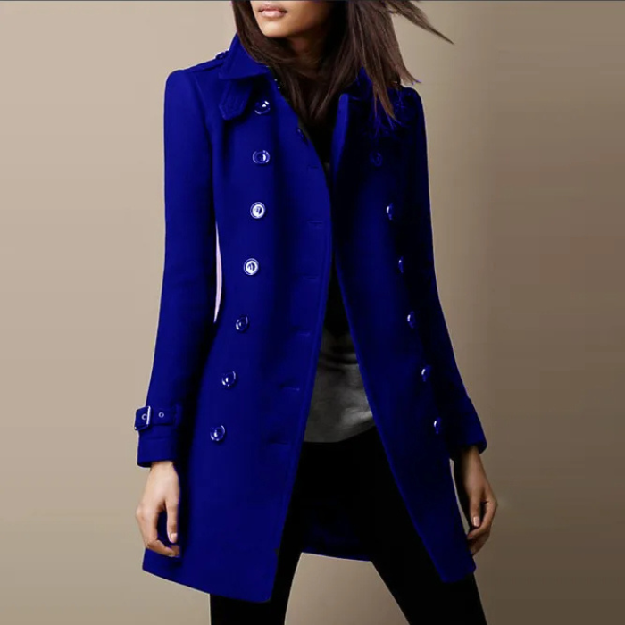 Elegant Double-Breasted Women's Trench Coat