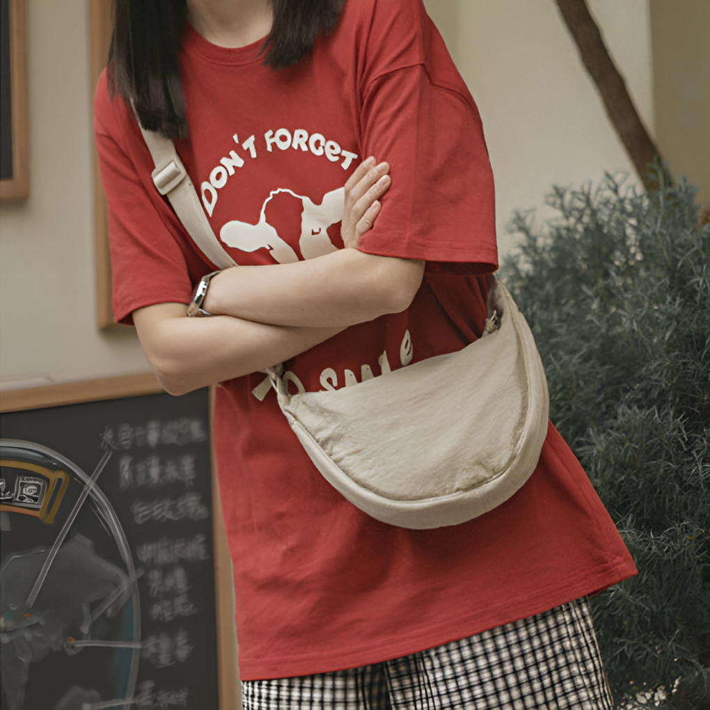 Spacious Nylon Shoulder Bag for Women