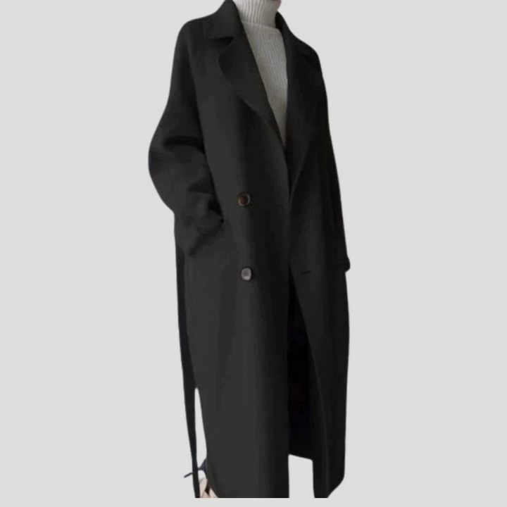 Women’s Long Wool Coat – Elegant Layer for Cold Days
