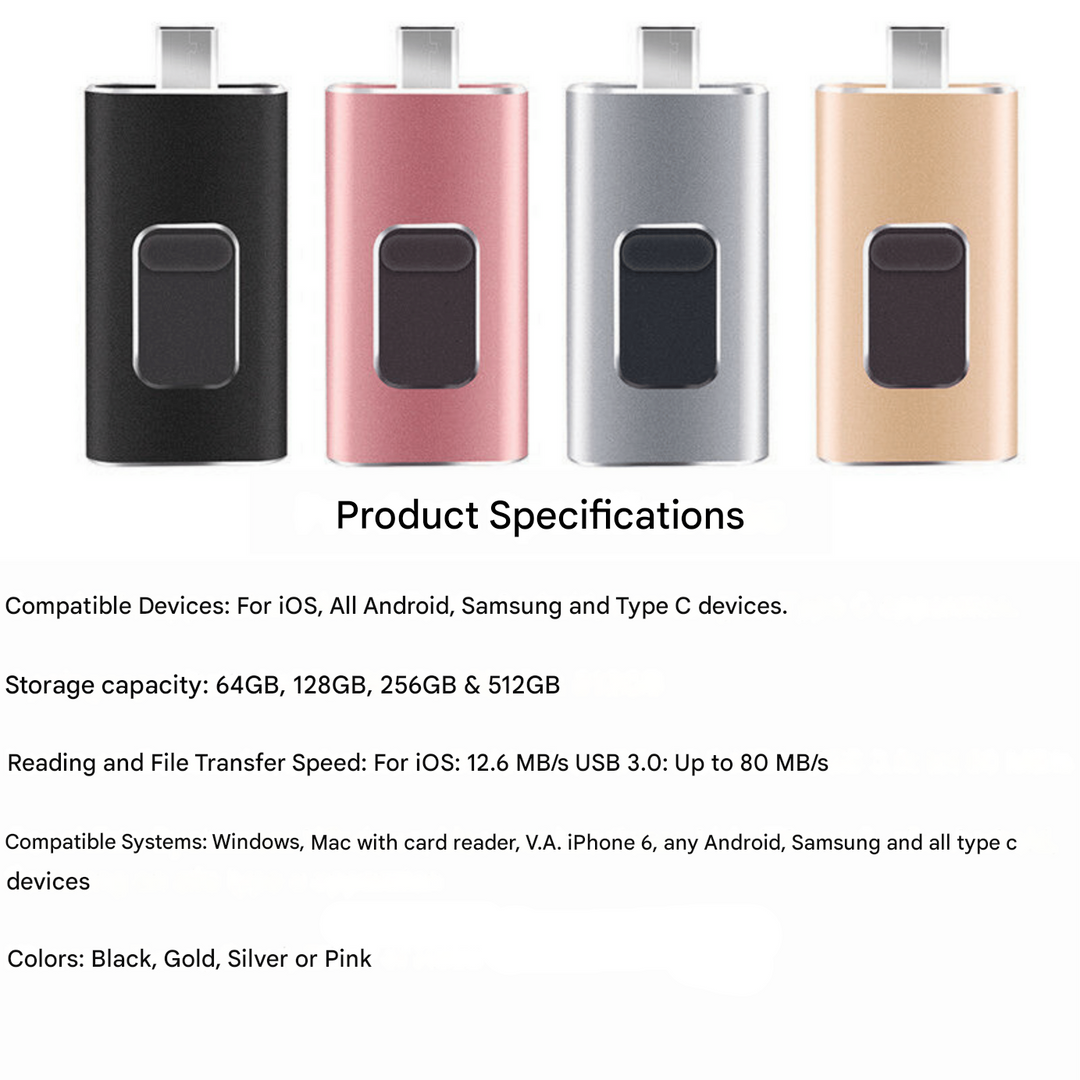 4-in-1 USB Flash Drive for Every Device - DataFlex