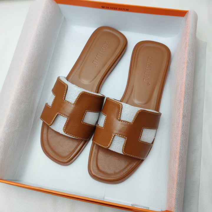 Women's H-Strap Sandals in Vegan Leather - Comfortable and Elegant