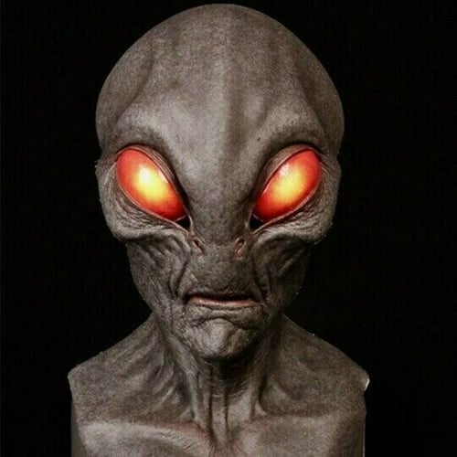 CosmicMorph Realistic Alien Mask | Hand-Painted Full-Head Halloween Costume Accessory