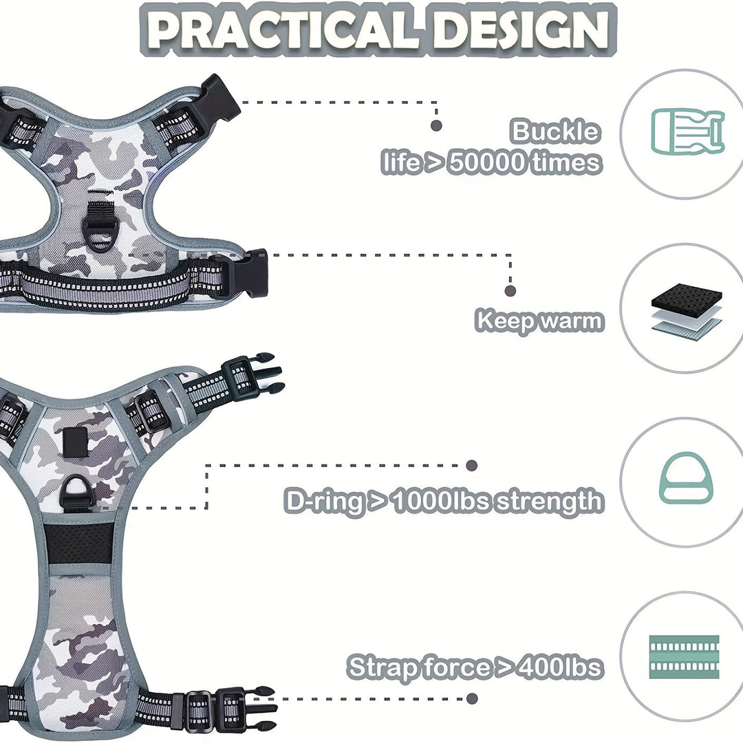 Reflective No-Pull Dog Harness – Easy Walking and Training with Handle