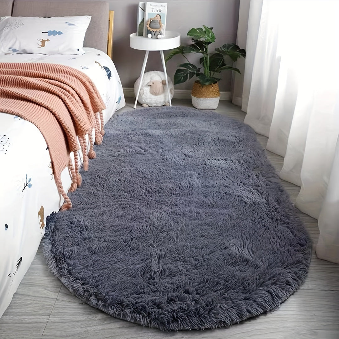 Oval Plush Rug – Soft Rug and Style for Bedroom and Living Room Décor