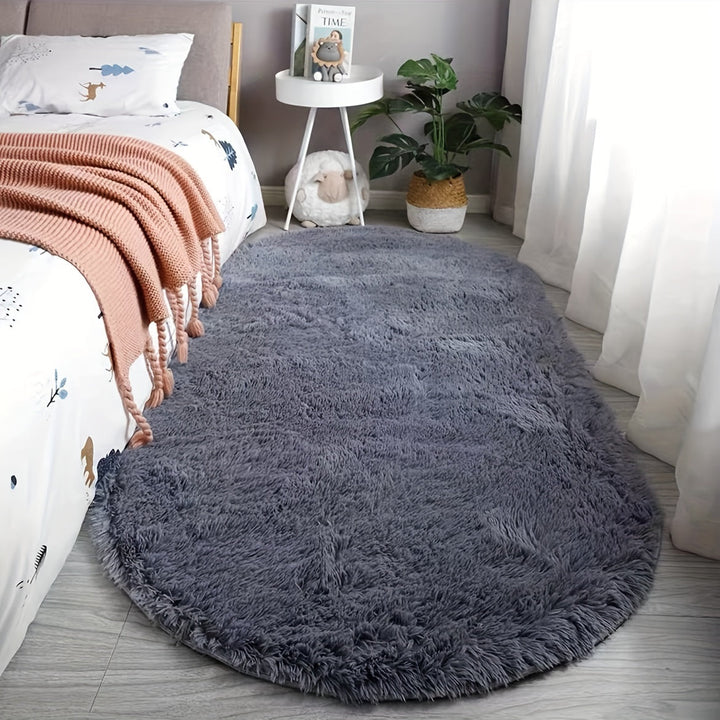 Oval Plush Rug – Soft Rug and Style for Bedroom and Living Room Décor