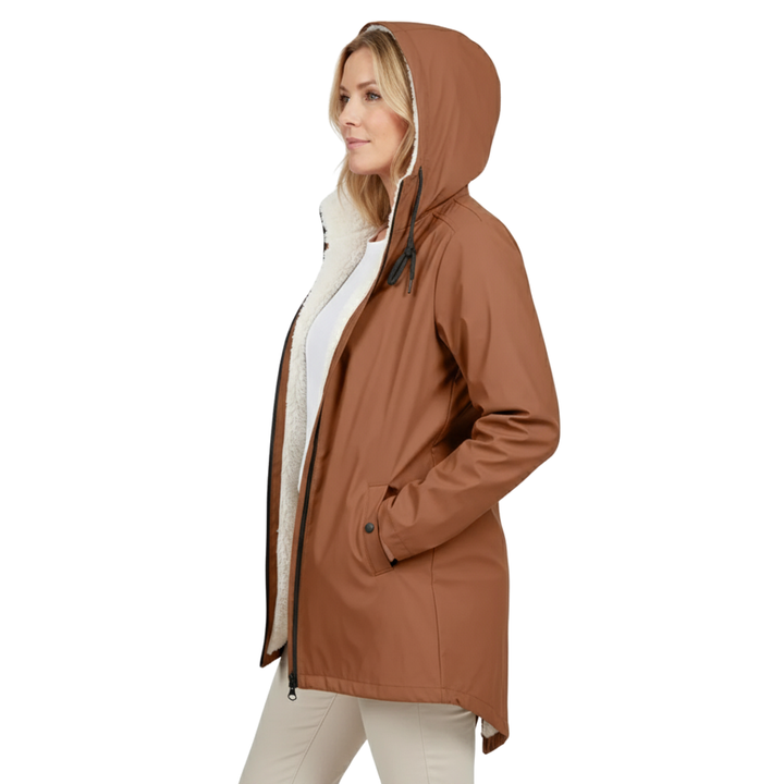 Waterproof Women's Coat – Fleece-Lined – with Hood