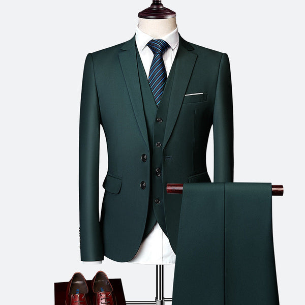Three-Piece Slim Fit Suit for Men