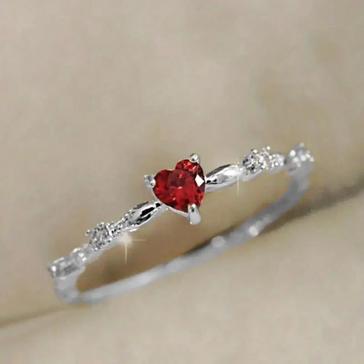 Refined white gold ring with subtle heart shape