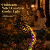 Halloween Witch's Cauldron Garden Lamp with Colourful Glow and Spooky Projections