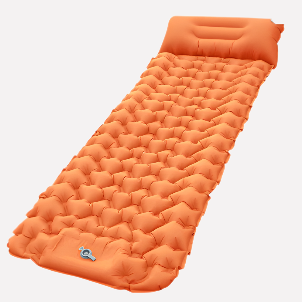 Inflatable Camping Mat with Integrated Pump and Pillow