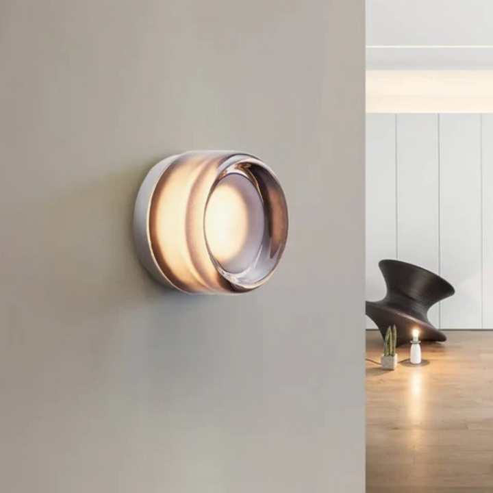 Modern Round Glass LED Wall Light, 1 Light