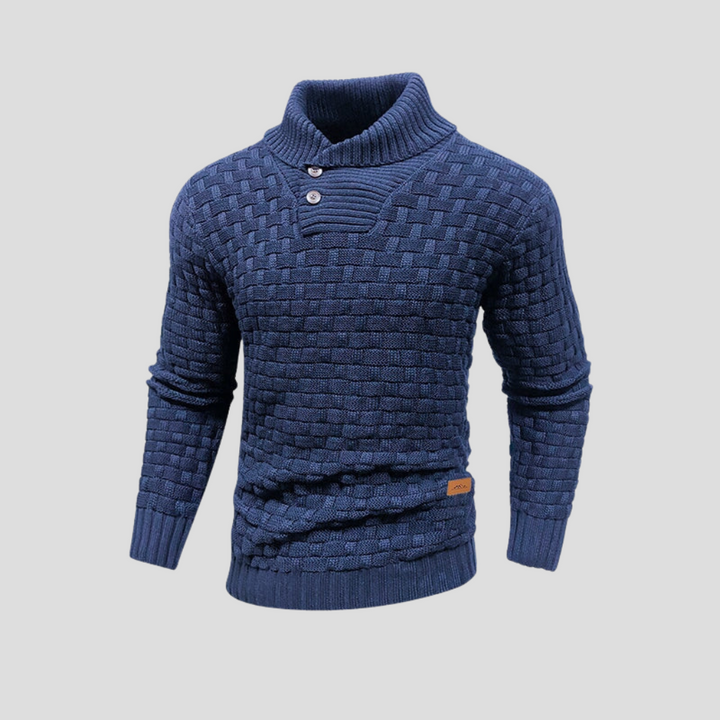 Men’s Half-Collar Button-Up Sweater