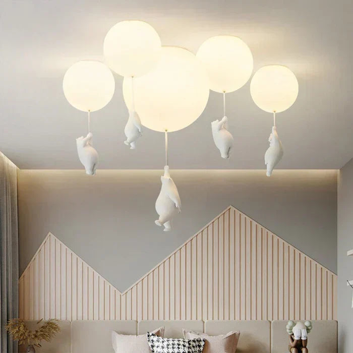 Kids' Ceiling Lamp with Bear and Ball | CloudBear