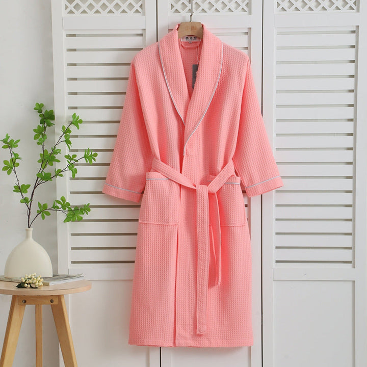 Lightweight Kimono 100% Cotton Waffle Bathrobe
