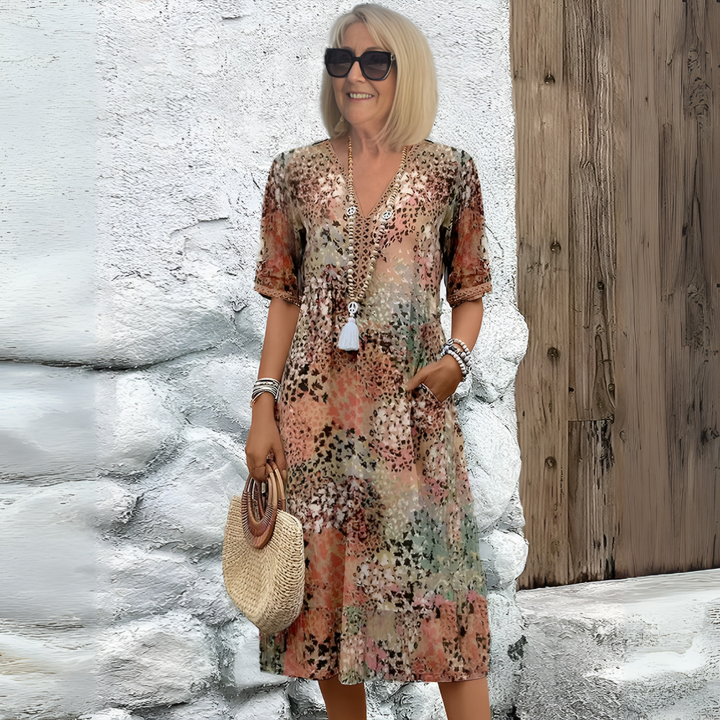 Women’s Soft V‑Neck Midi Dress