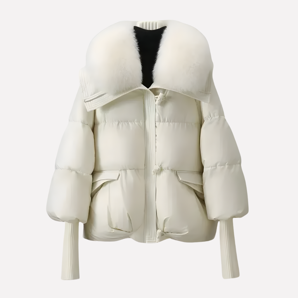 Women’s Puffer Jacket with Faux Fur Collar