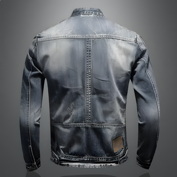 Retro Jeans Jacket for Men – Classic Biker Style with Urban Edge