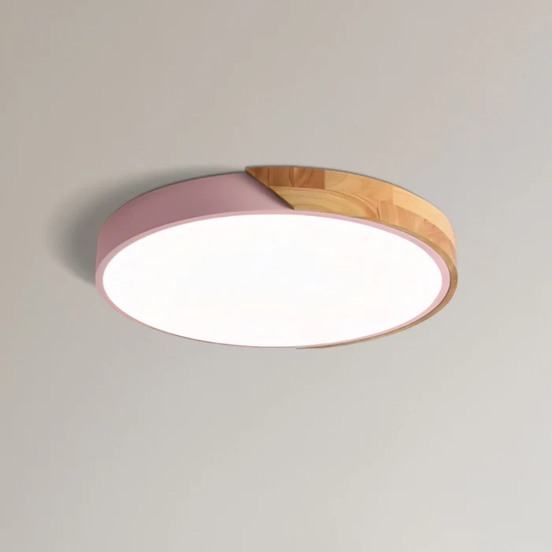 Delos Skandi Wooden Ceiling Lamp | Natural LED Design Light