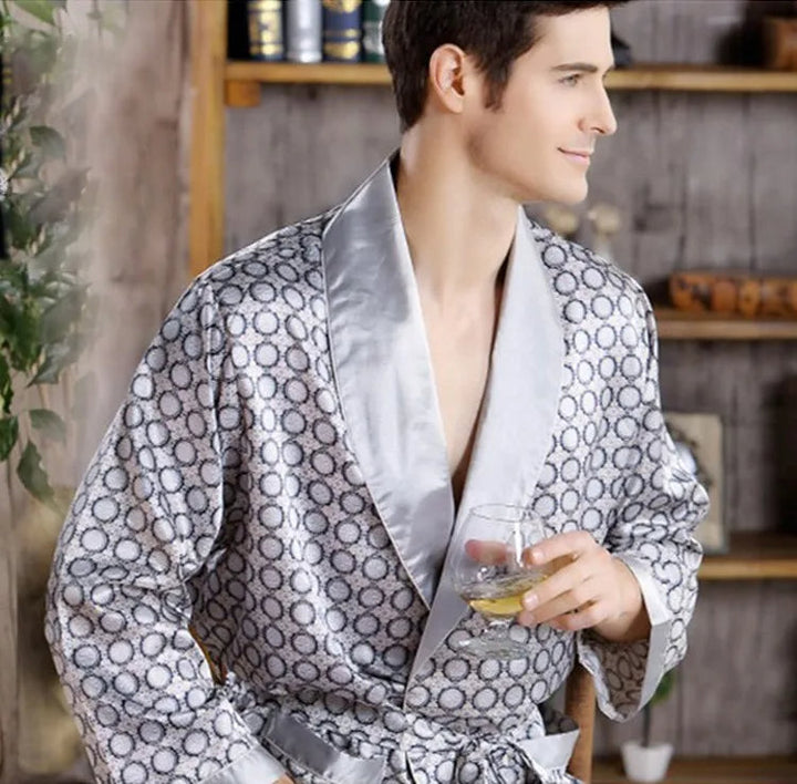 Luxury satin bathrobe for men - Santino