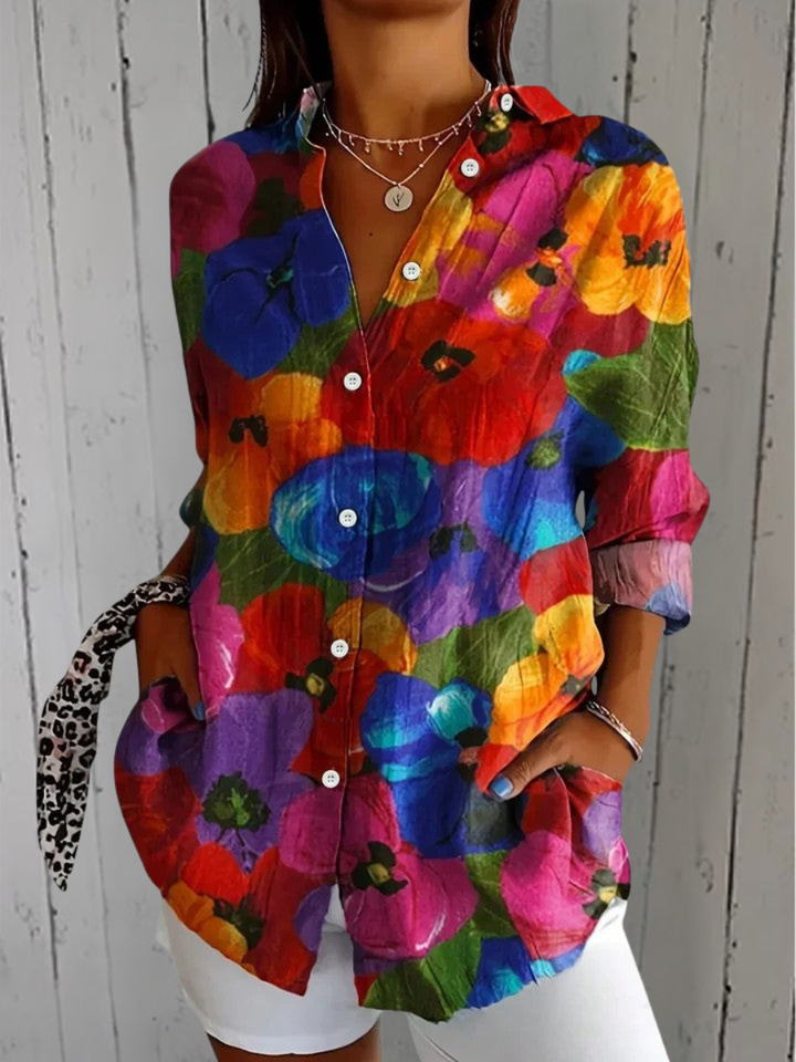 Anica Blouse with Artistic Print