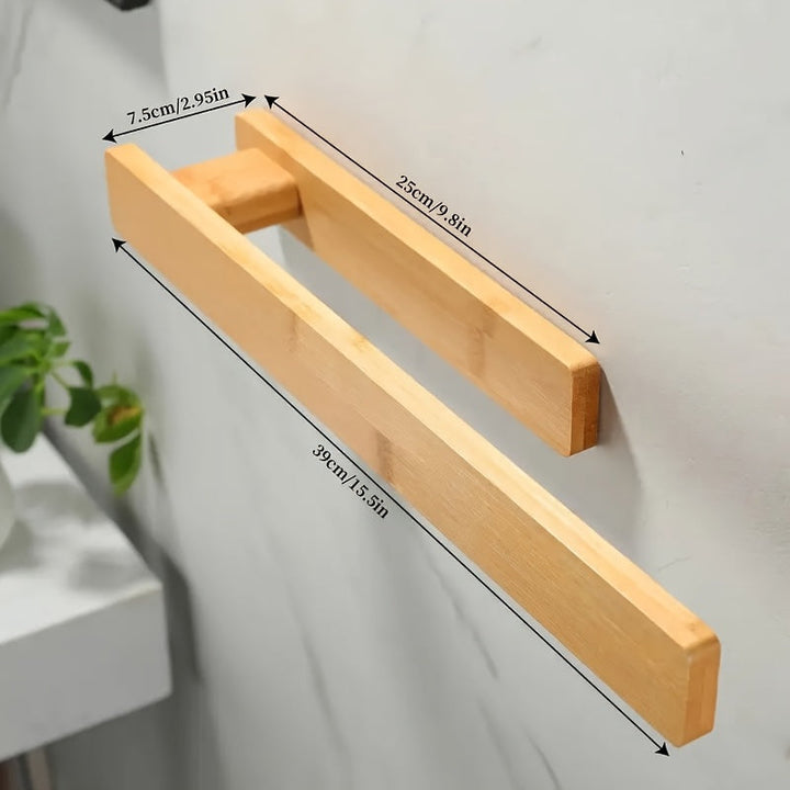 Modern Wooden Towel Rail – Elegant Wall Mounting Without Tools