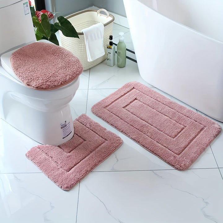 Set of 3 Ultra-Fine Fibre Bath Mats – Quick-Drying and Absorbent