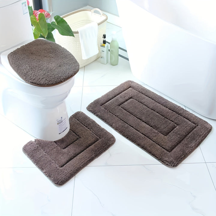Set of 3 Ultra-Fine Fibre Bath Mats – Quick-Drying and Absorbent