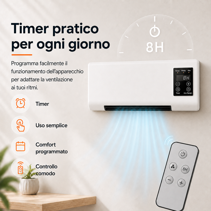 Compact Wall Fan – Portable Cooling with Remote Control