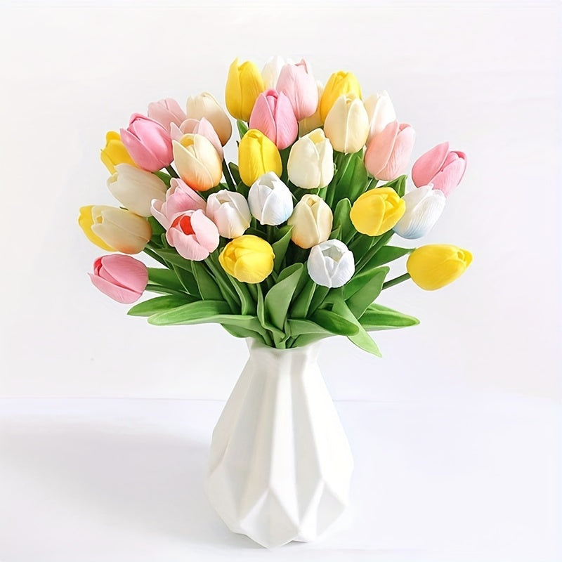 Set mit 15 Realistischen Kunsttulpen – Perfekt für Hochzeiten, Feste und Wohndekoration