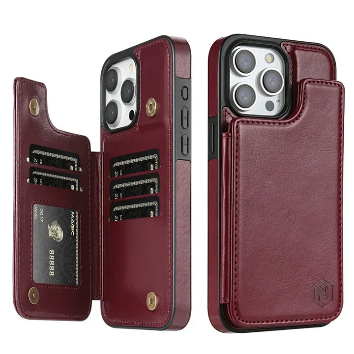 LeatherGuard | Elegant Leather Case with Card Compartments and Magnetic Closure | Vanero