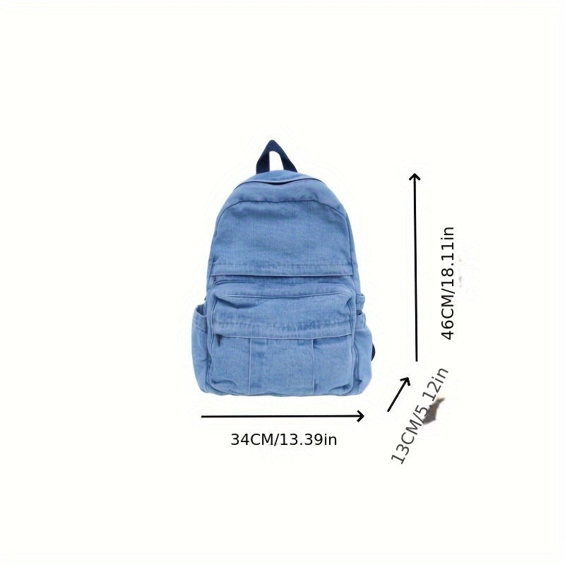 Casual Denim Backpack – Trendy and Versatile Travel Bag for Men and Women