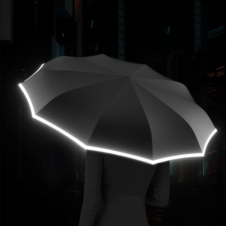 EliteShield Reverse Umbrella | Compact, Waterproof & Windproof with Reflective Safety Strip