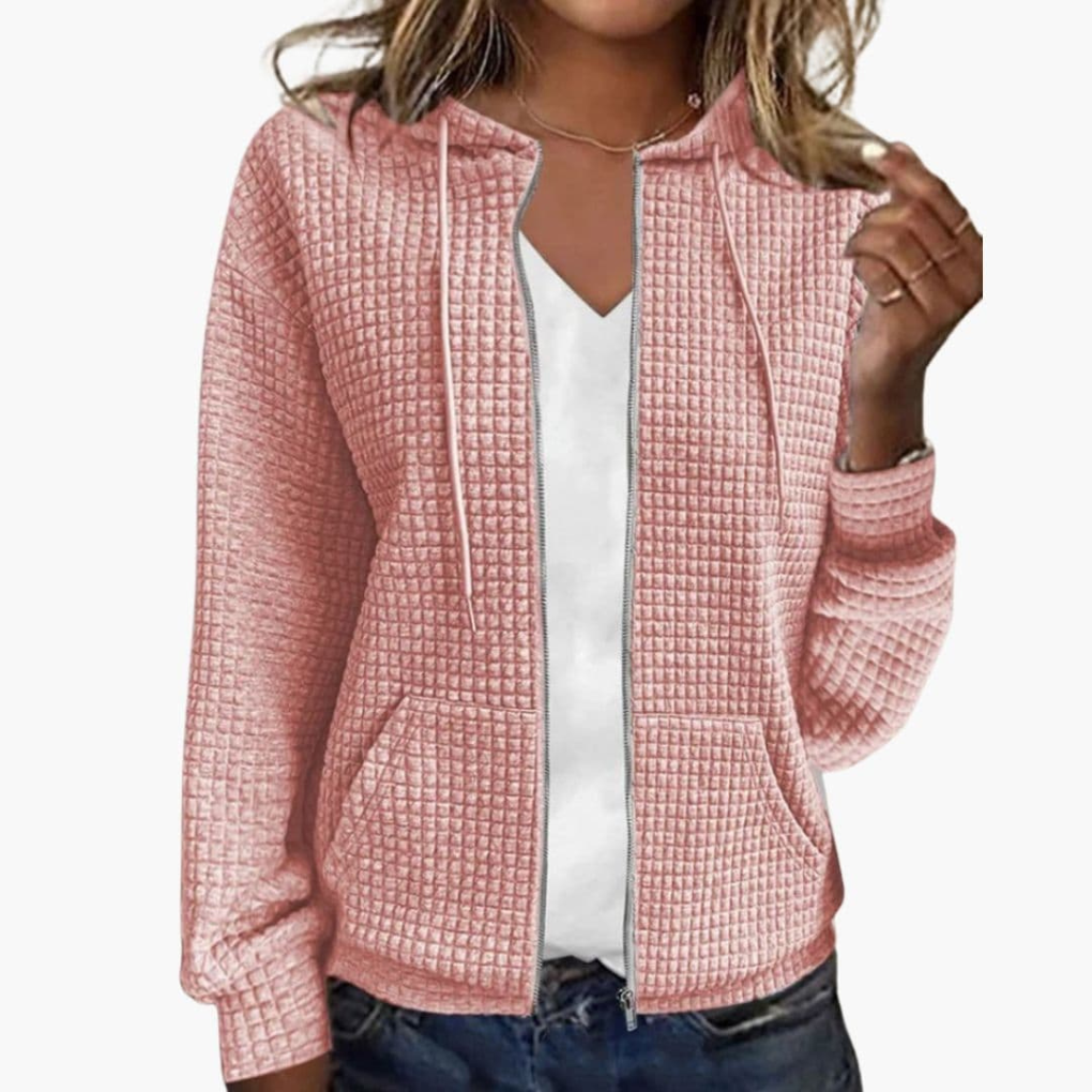 Women’s Zip-Up Hoodie with Drawstring Hood