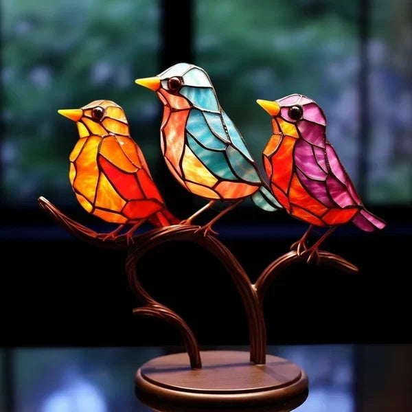 Colorful Glass Bird Décor
