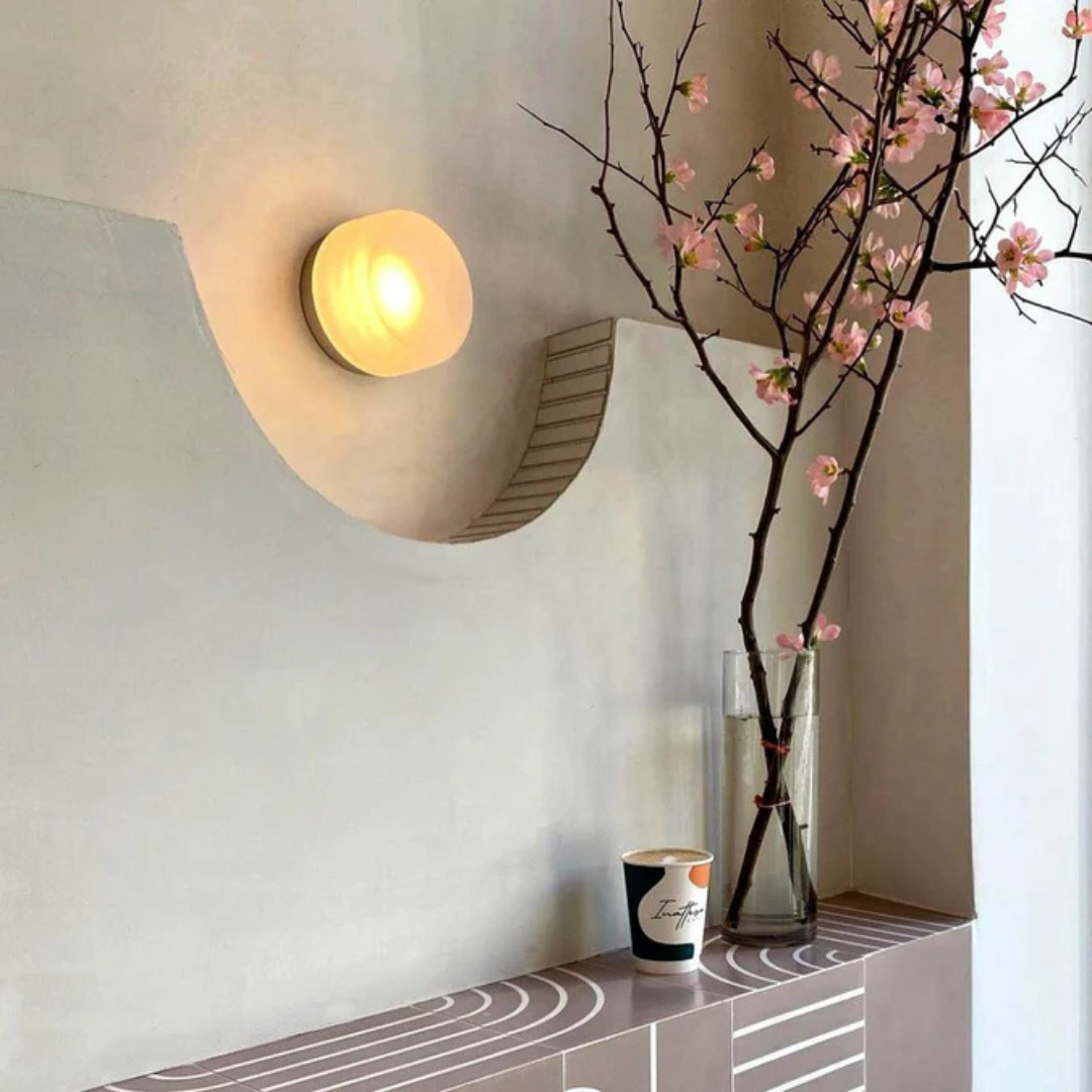 Modern Round Glass LED Wall Light, 1 Light