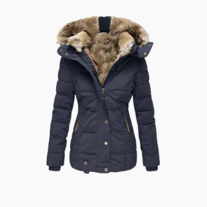 Women’s Jacket with Embossed Surface and Closures