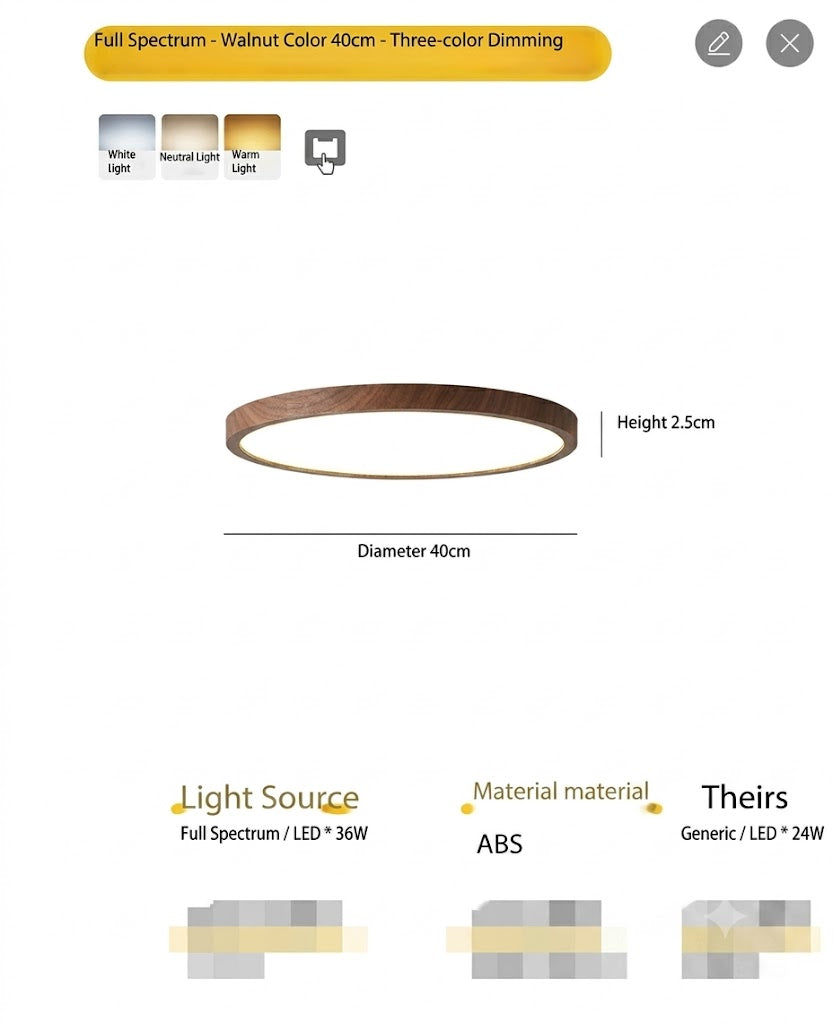 Ultra-Slim Circular LED Ceiling Light
