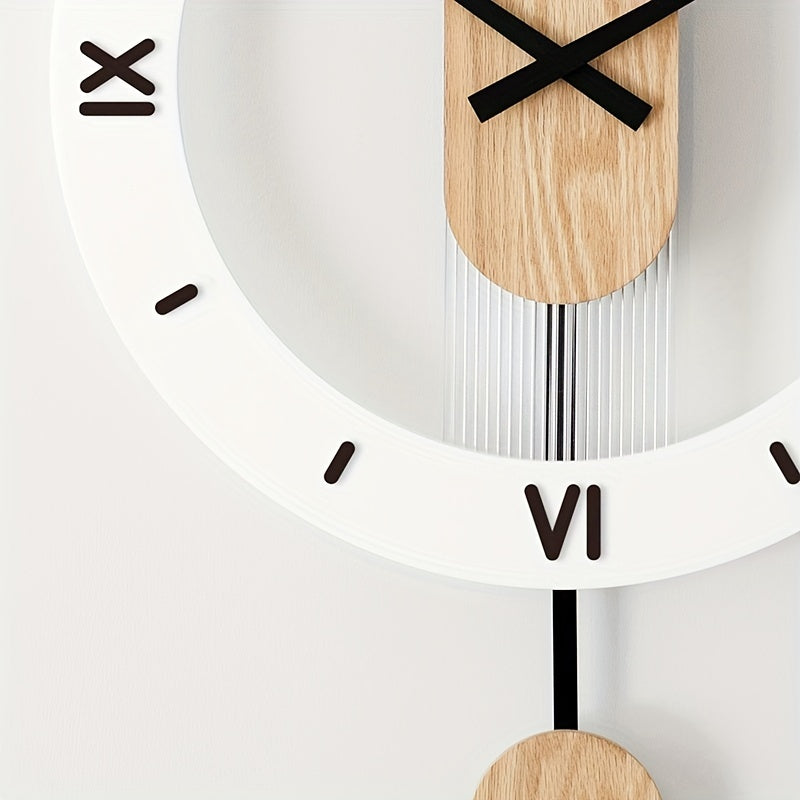 Creative Wood and Acrylic Pendulum Wall Clock – Elegant, Silent Decoration