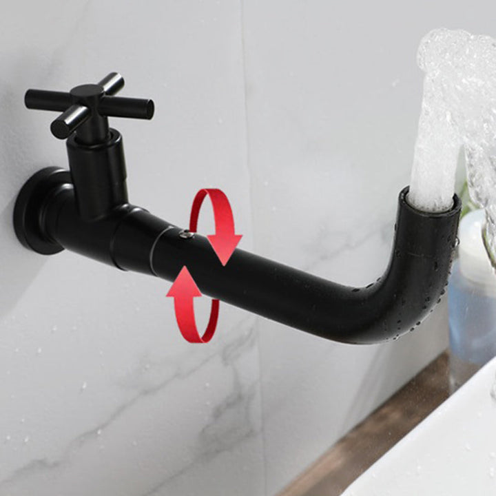 Modern Single-Lever Wall-Mounted Basin Mixer Tap with 1 Hole