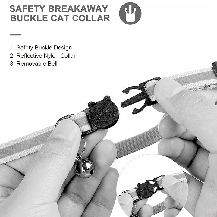 Reflective Cat Collar – Safety Buckle and Bell for Increased Visibility