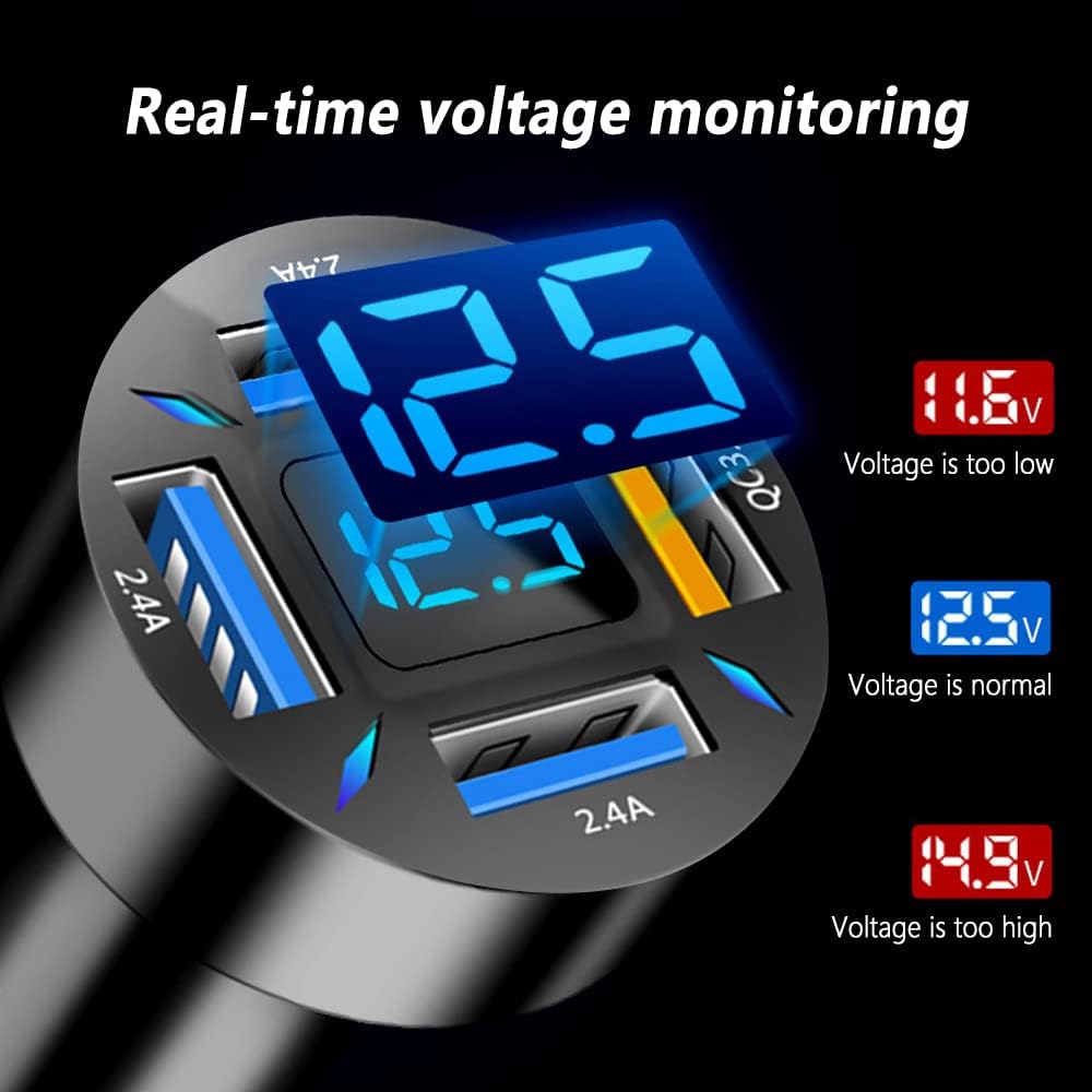 66W Super-Fast Car Charger with USB PD & QC 3.0 – Universal for 12-24V Cigarette Lighter Sockets