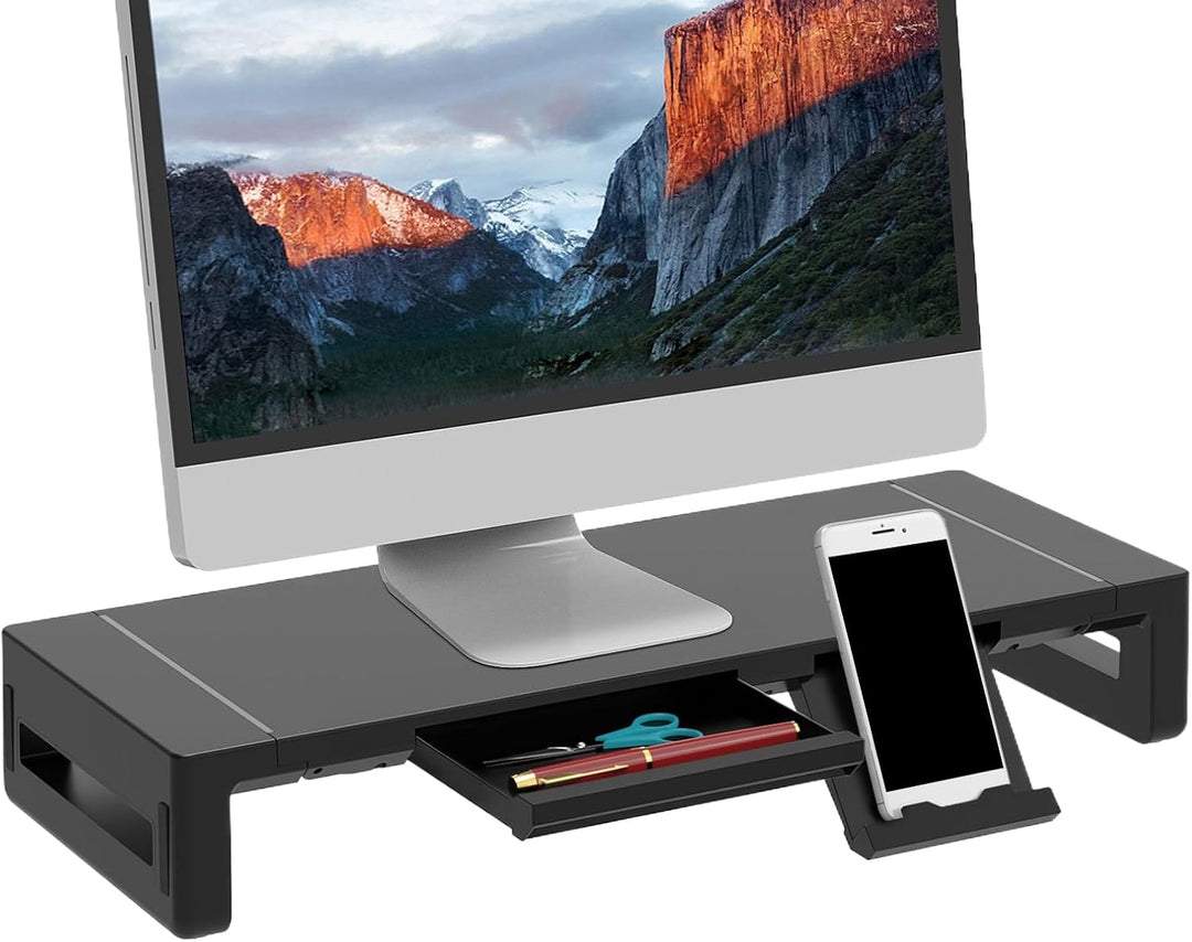 Elevation Adjustable Monitor Stand with Drawer – Stravon