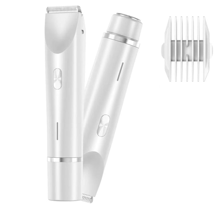 2 In 1 Hair Remover Women's Double Head Shaver Private Pubic Hair Trimmer Electric Razor Wet Dry Electric Body Hair
