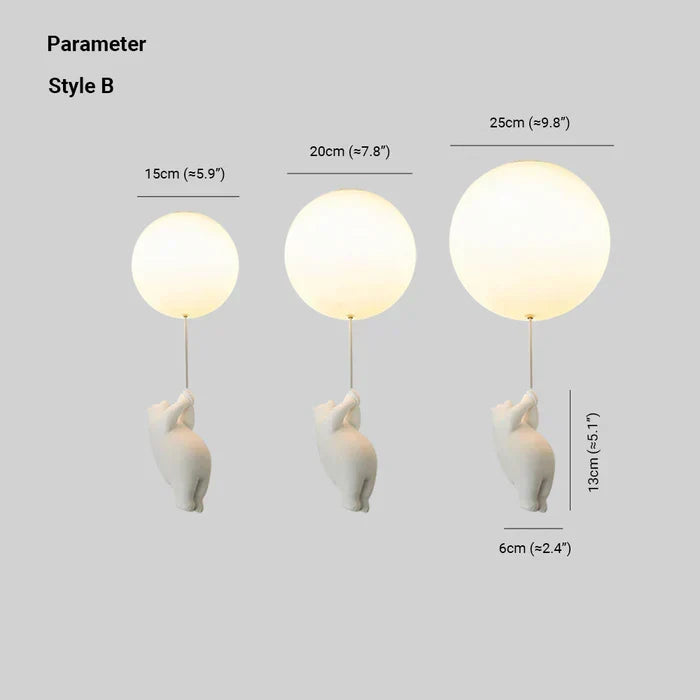 CloudBear Children's Ceiling Lamp with Bear and Balloon