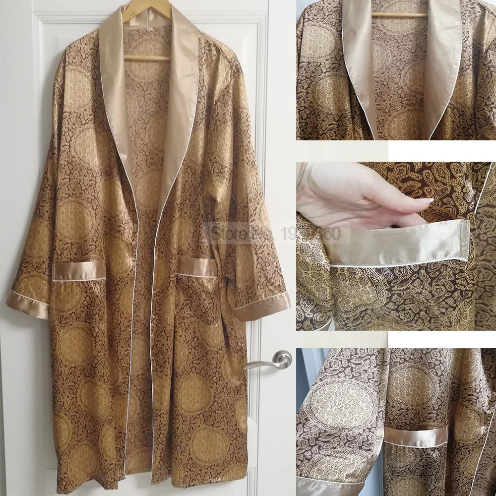 Luxury satin bathrobe for men - Santino